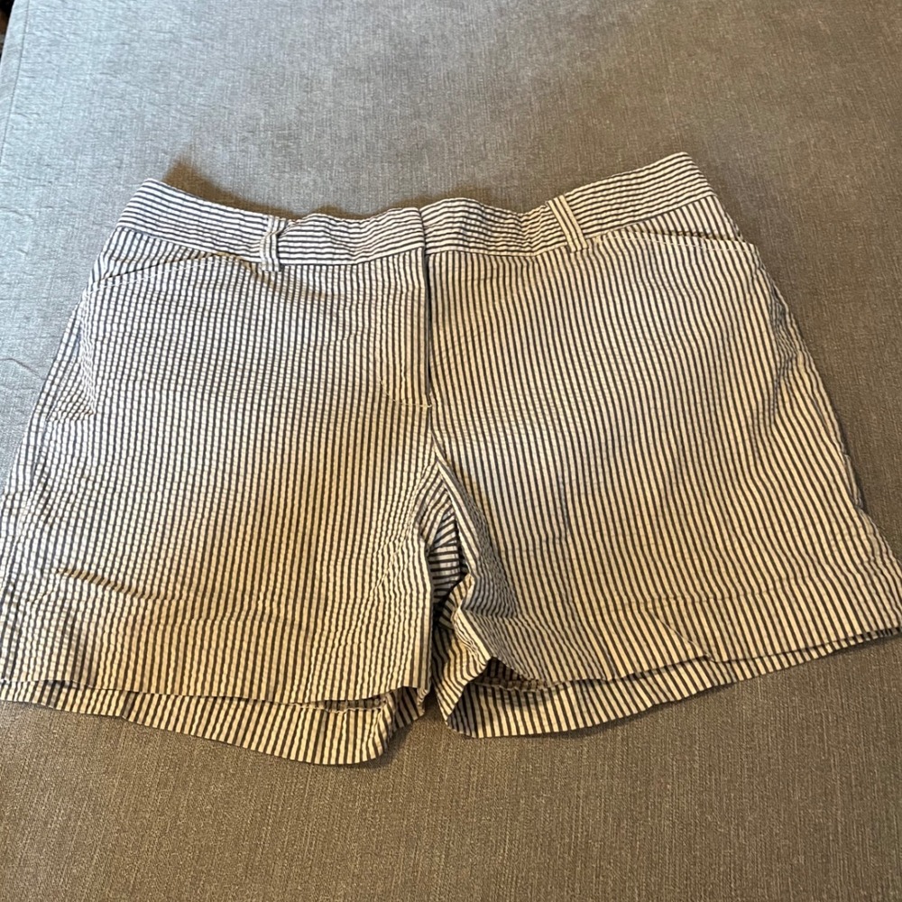 J.Crew Seersucker Shorts Striped Favorite Fit Casual‎ Blue White Size 12